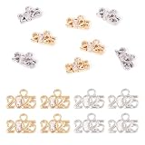 Boutigem 8Pcs Number 2025 Pendants Brass Charms with Crystal Glass Real Gold/Platinum Plated for DIY Graduation Tassels New Years Present Jewelry Making