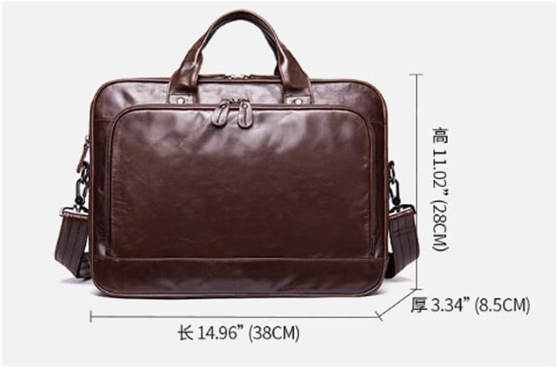 Leather Business Briefcase Portfolio Men's Retro Handheld