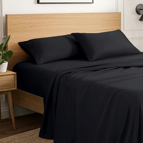 Ivy Union Microfiber Sheet Set (King, Black)