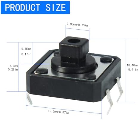 70pcs 12x12x7.3mm Tact Tactile Button Switches, 4-Pin — 사진 5