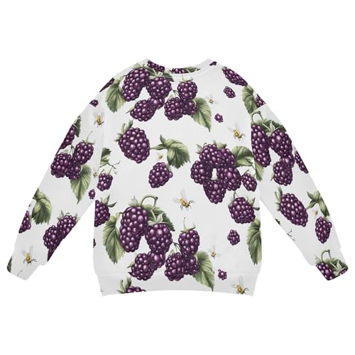 JUNZAN Fresh Boysenberry Fruit White Kids Boys Sweatshirt Hoodie Fleece Outerwear for Kids Camping 4T2