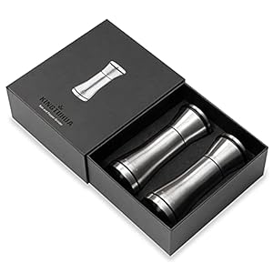 KINGTUHUA Zout- en Pepermolen, 2-Delige Set met Keramische Maalwerk ,Peper- & Zoutmole uit RVS Glas, Verstelbare Molen…