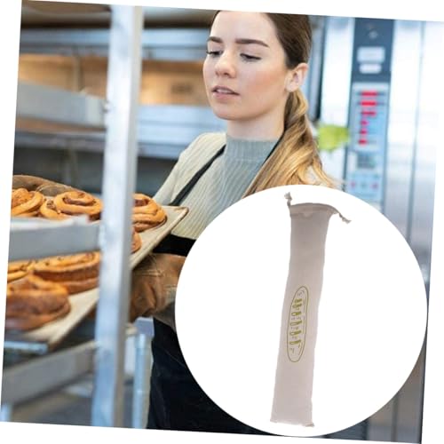 Bolsa pan de lino reutilizable con cordón verde para almacenamiento duradero de bollería 5