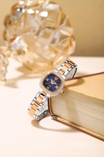 Image of London Fog Ave Maria Collection Analog Watch for Women with Square Dial, Crystal Studded Bezel Roman Numeral Markers and Stainless Steel Strap - LFW20004