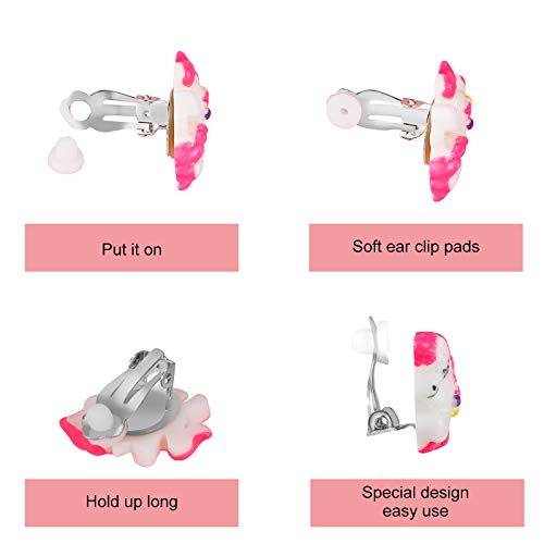 Hicdaw Kids Clip On Earrings for Girls, 25/30 Pairs Party Favor Hypoallergenic Jewelry Earrings for Kids Ages 4-12, Cute Animal Clip On Earrings for Little Girls with No Ear Holes Set Mixcolor2