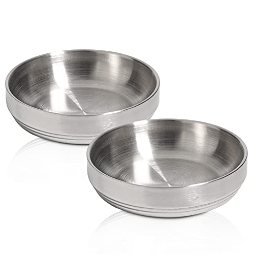 MSBC Food Grade 304 Stainless Steel Cat Bowls, Shallow and Wide Metal Cat Food and Water Feeder Set, Durable Pet Feeding Dishes for Cat, Kitten, Puppy, Whisker Stress Free, Dishwasher Safe, Set of 2 MSBC Food Grade 304 Stainless Steel Cat Bowls, Shallow and Wide Metal Cat Food and Water Feeder Set, Durable Pet Feeding Dishes for Cat, Kitten, Puppy, Whisker Stress Free, Dishwasher Safe, Set of 2