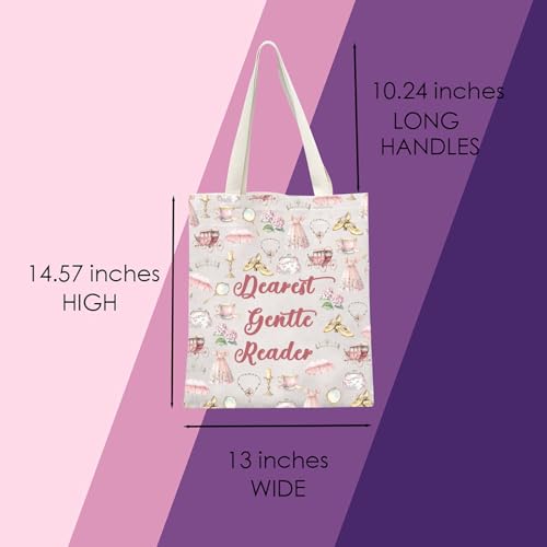 MNIGIU Book Inspired Gift Dearest Gentle Reader Tote Bag Book Readers Gift Book Lover Gift For Book Nerds2