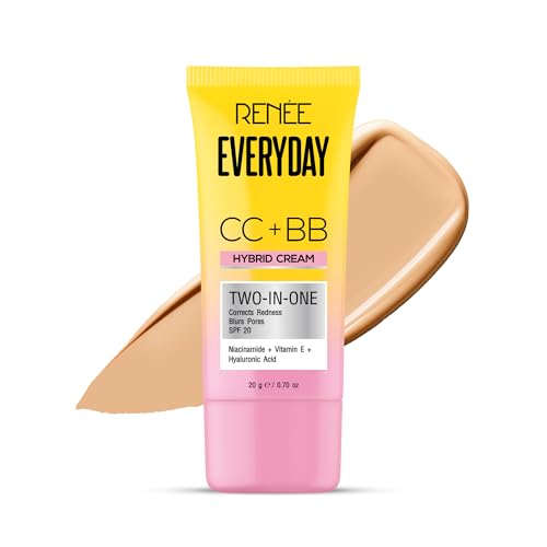 Image of RENEE Everyday CC + BB Hybrid Cream With SPF 20 - Classic Frappe | Corrects Redness, Blurs Pores, Refines Skin Tone, Hydrates Skin | With Niacinamide | Lightweight, Buildable Coverage | 20 g