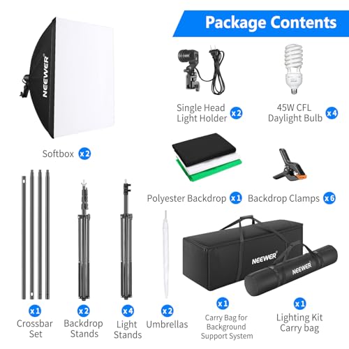 NEEWER Photography Lighting kit with Backdrops, 8.5x10ft
