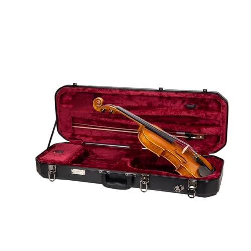 Crossrock ABS Oblong 4/4 Violin Case | Black Hardshell with Bow Holders, Interior Compartment...
