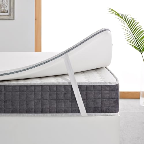 Topper 150x190 Calidad Máxima. Funda Lavable, Transpirable y Desenfundable con Cremallera Oculta. Altura 5 cm Núcleo 100% Viscoelastica Adaptable con Memoria. ErossConfort