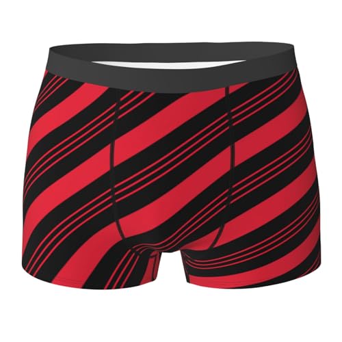 SHAOMABA Peppermint Candy Cane Red Stripes Christmas Cool, Breathable And Comfortable Fashionable Flat Corner Underwear