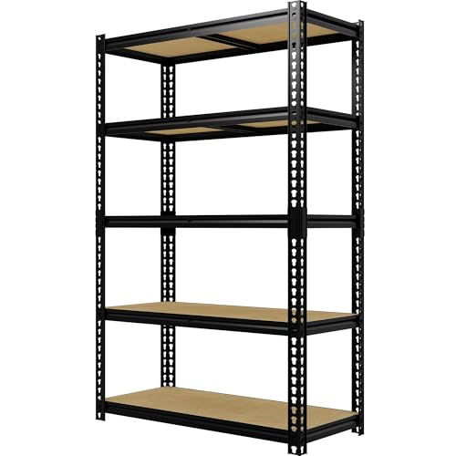 Image of GarveeTech Garage Storage Shelves 5 Tiers, 2500 Lb Capacity Heavy Duty Metal Shelving Unit, 40 inch L x 20 inch W x 72 inch H Adjustable Storage Rack for Kitchen, Pantry, Basement, Bathroom & Laundry