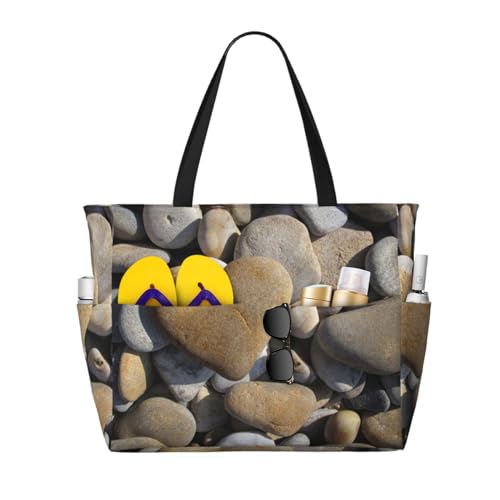 Sac de plage bandoulière Pierre de coeur grand sac fourre-tout