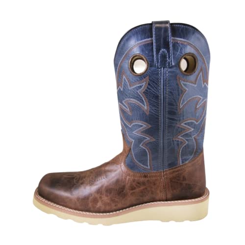 Smoky Mountain Boots | Branson Series | Men’s Western Boot | Square Toe | Genuine Leather Material | Crepe Wedge Sole | Man-Made Lining & Leather Upper
