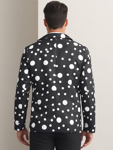 Lars Amadeus Polka Dots Blazers for Men's One Button Notched Lapel Prom Suit Jackets3