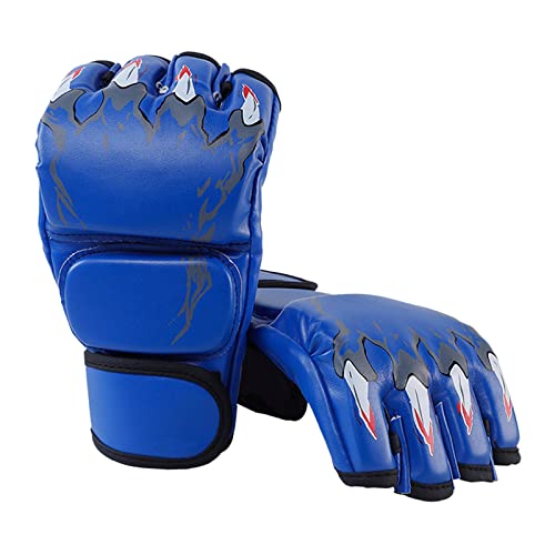 Baoblaze Guantes de Boxeo Protectores de Manos Guanteletas de Kickboxing Y Guantes Sin Dedos Equipo de Fitness de Cuero PU Ligero Adecuado para Hombres