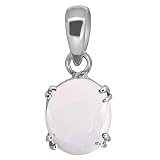 Arwacraft 8.00 Ratti Opal Silver Plated Pendant Natural & Certified White Opal Astrological Gemstone Silver Plated Pendent For Men And Women By Lab Certified-B0BSTWNYMRNAMZ