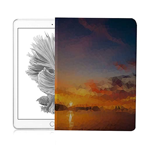 Ipad Air 2 Case,Ipad 6Th/5Th Generation Cases, Lowpoly Sunset Landscape Triangles Clouds Evening Full Body Protective Folio Leather Smart Case Cover With Wake/Sleep Feature #TOP1