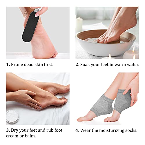 Moisturizing Heel Socks With Soft Gel Lining For Dry Cracked Feet Treatment - Unisex Reusable Foot Moisturizer Heel Sleeves From Breathable Cotton For Women & Men (Pack Of 2) #TOP4