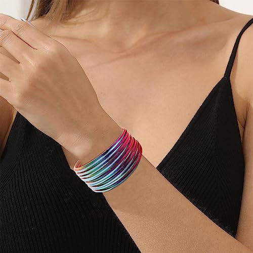 Image of Fesciory Leather Wrap Bracelets for Women, Boho Leopard Multi-Layer Crystal Beads Cuff Bracelet Jewelry