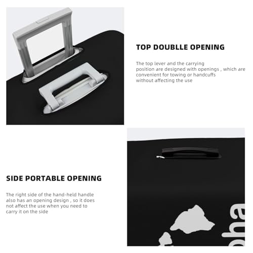 Aloha Hawaii Hawaiian Islands Travel Luggage Cover Suitcase Protector Fits 18-21 Inch Case(Black,S)4