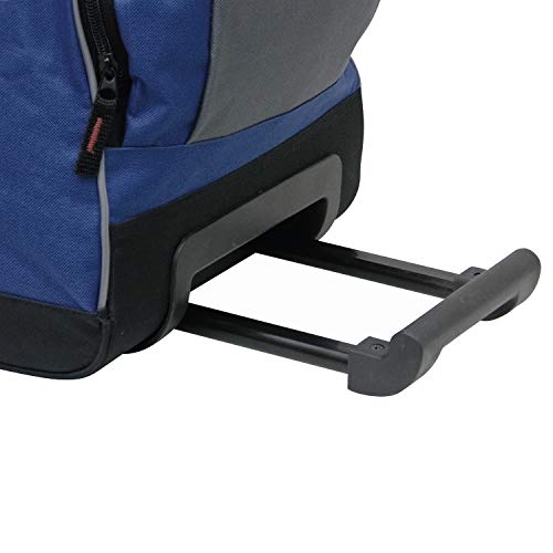 Travelers Club Unisex-Adult Adventure Upright Rolling Duffel Bag, Navy/Black, 22-Inch