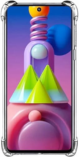 Image of BOXXO Flexible Back Cover for Samsung Galaxy M51 | Back Cover Transparent Clear Shockproof Case Four Corner Protection | Slim Protective Mobile Phone Cover for Samsung Galaxy M51