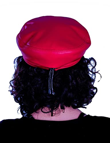 Boina de mujer roja de cuero Mumcu's miniatura 3