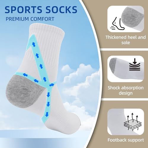 Men'S Sports Socks, Ankle Support, Ankle Protection, Seamless Cushioning Design, Moisture Wicking3