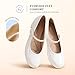 DREAM PAIRS Women's Mary Jane Chunky Low Heels Comfortable Slip on Dress Shoes for Women Closed Round Toe Casual Cute Work Pumps Flats Shoes,Size 8,White,SDPU26008W