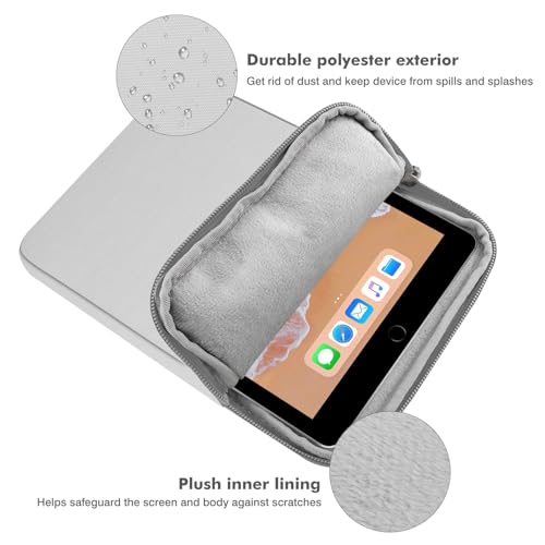 Image of MoKo 9-11 Inch Tablet Sleeve Bag Carrying Case Fits New 11inch iPad Air M4, iPad A16 2025, iPad Pro 11 M4, Air 5 /4 /3, iPad 10 /9 /8th Gen, Tab S8 /S9 11 inch, Tablet Carrying Case, Gray + White