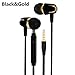 Produktbild Wired Earphone Galvanik Bass Stereo In-Ear-Kopfhörer mit Mikrofon Hansfree Call Phone Earphone für Android iOS - Gold & Schwarz