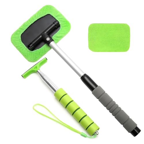 BeoTnp Windscreen Cleaner, 2PCS Car Windscreen Cleaner Set, Car Window Cleaner for Inside and Outside, Durable Windscreen Cleaning Tool with Ergonomic Handle, Ideal for Car Cleaning