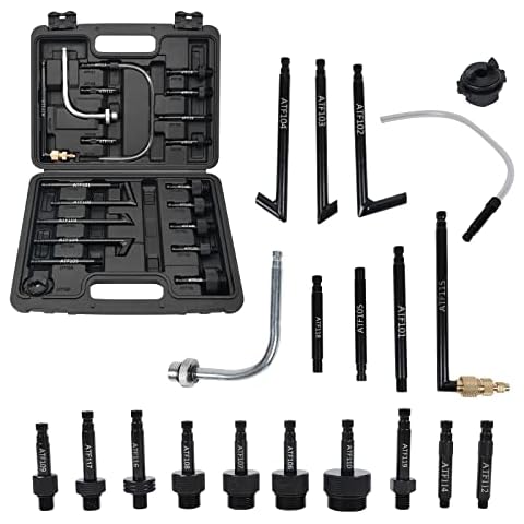 MOTOCOCHE 20PCS Transmission Fluid ATF Fill Adapter, Gearbox Automatic Oil Refilling Connector Compatible with BMW, Ford, VW, etc.(European Connector) Cover