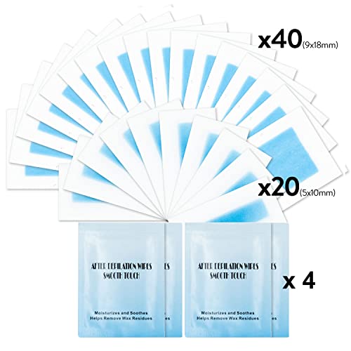 Gleebee Waxing Strips For Hair Removal Including 40 Body Trips And 20 Facial Strips For Face, Arms, Legs, Underarms And Bikini thumb #1