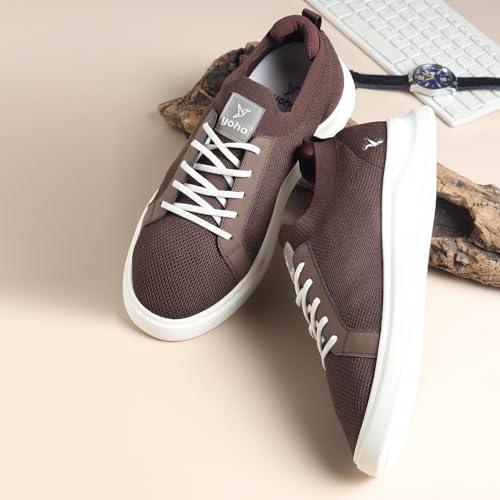 Image of YOHO Trip Sneakers for Men | Stylish Casual Shoes with Elastic Laces | Comfortable, Stretchable & Ultra-Lightweight | Premium Breathable Mesh Fabric