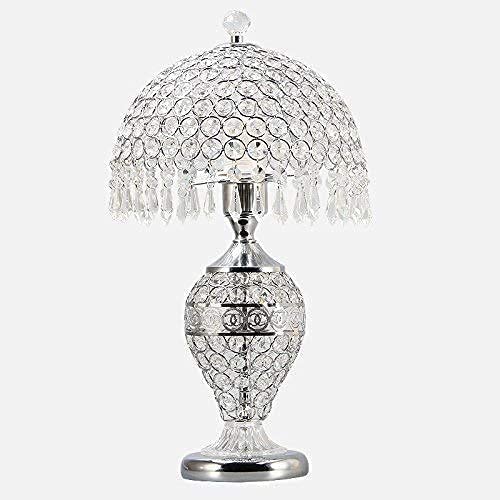 ZEDARO Desk Lamp Yong Shop- European Crystal Decorative Bedroom Bedside Lamp Living Room Decorative Double Button Switch E27+Lamp Beads,Red