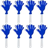 8 Pieces Hand Clappers 7.5 Inch Plastic Noisemakers Bulk Pack for Sporting Events Parties Concerts(Blue and White)