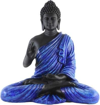 The Decorshed Black blue 15 inches resin buddha for Home entrance, Garden decor, Room decor, Office decor, Pack of 1, Gifts, Buddha, Home decor, Buddha figures, God figure