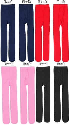 ToBeInStyle Girls' 6 Pack Warm Assorted Acrylic Blend Full Footed Winter Tights2