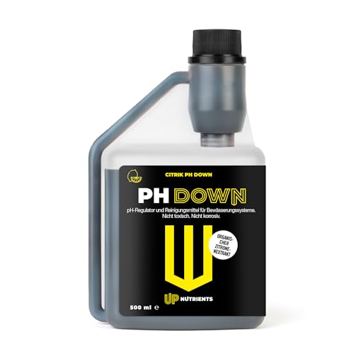 UP NUTRIENTS pH-Senker 500 ml PH Down aus Zitrusextrakt für Pflanzen und Nutzpflanzen pH-Minorator mit Dosierer 100 % natürlich nicht ätzend ungiftig geeignet für ökologische Landwirtschaft