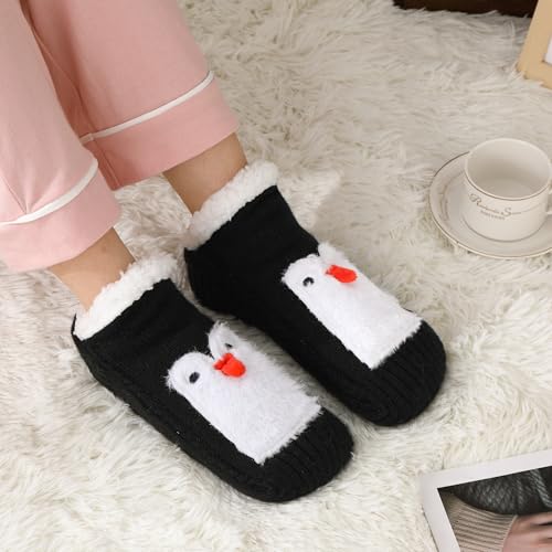 Image of ZYZX Cute Animal Slipper Socks for Women with Grips,Fuzzy Socks Indoor
