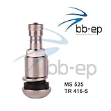 Länge: 42 mm Metallventil/Stahlventil MS525 für 11,3 Felgenloch mit 11 SW inkl. PVC Unterlegscheibe - Beutel á 4 Stück