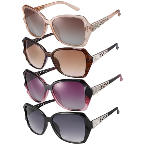 Image of DragonflyDreams Women Large Sunglasses, UV 400 Glasses | Oversized Classic Trend Ladies Sunglasses Sparkling Large Frame