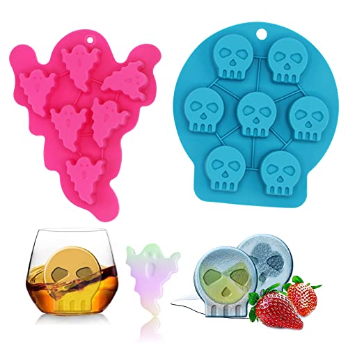Molde de hielo Halloween calavera y fantasma de silicona miniatura 1