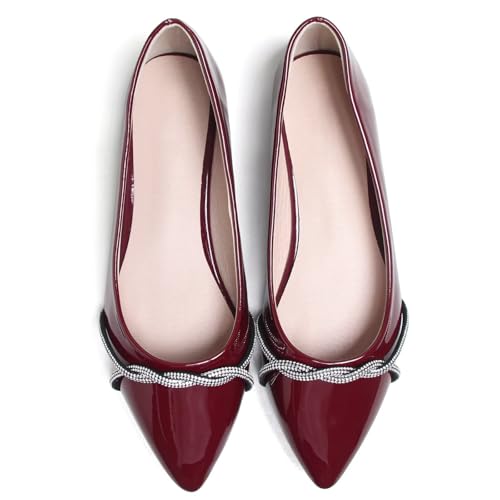 Image of Stunner Womens Flats Fashion Pointed Toe Bowknot Ballet Flats Cute Slip On Dress Flats Comfortable Party Wedding Flats2