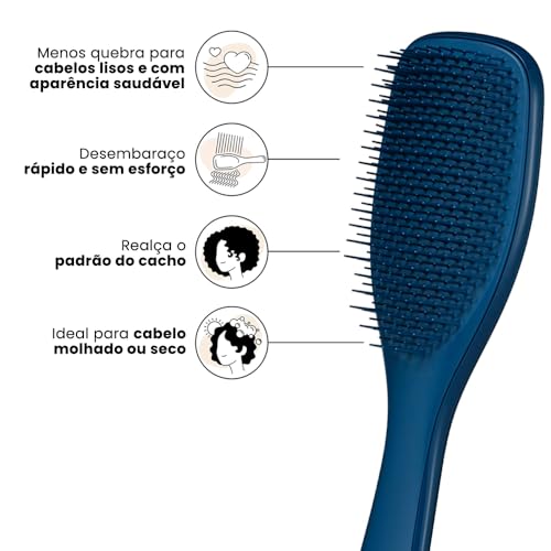 Tangle Teezer |The Naturally Curly Wet Detangler Hairbrush | Ideal for Curly 3C-4C Hair |Reduces Frizz & Cuts Detangling Time |Kind to Wet Hair | Designed for Curls & Coils | Galactic Blue