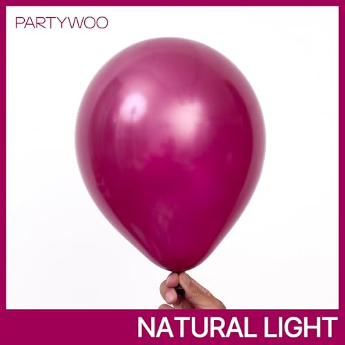 Image of PartyWoo Dark Purple Balloons 50 pcs 12 Inch Pearl Grape Plum Shades Balloons for Birthday Gender Reveal Baby Shower Anniversary Graduation Wedding Party Decorations Purple-Z07