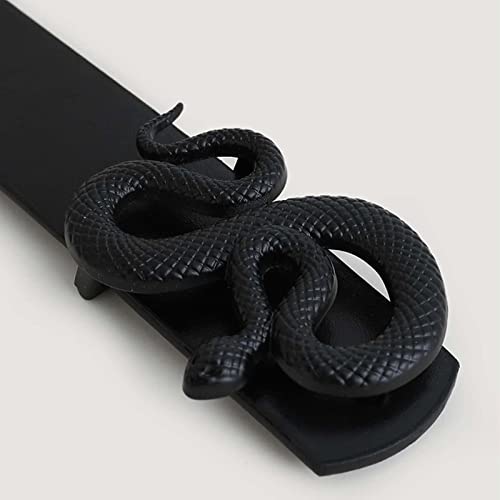 Classical Women Belts with for Creative Snake Buckle Thin Adjustable Waist Belt All-Match Dresses Skirt Coat Waistband Snake Buckle Vintage Belt Black3